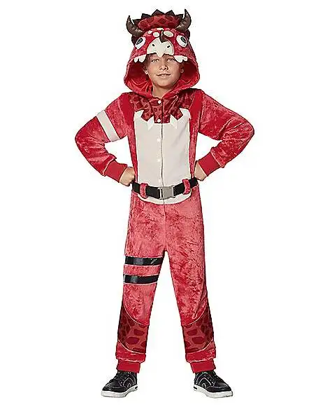 Spirit Halloween Girls Plush Tricera Ops Costume - Fortnite - Image 2