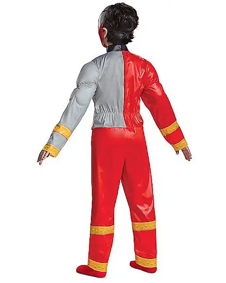 Spirit Halloween Kids Red Ranger Muscle Costume - Power Rangers Dino Fury - Image 2