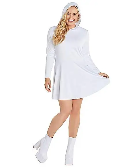 Spirit Halloween Adult White Long Sleeve Dress - Image 3