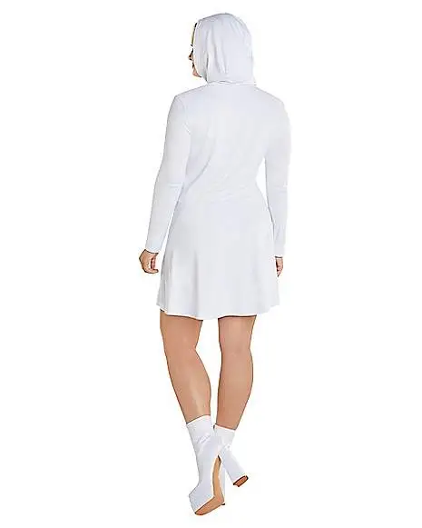 Spirit Halloween Adult White Long Sleeve Dress - Image 4